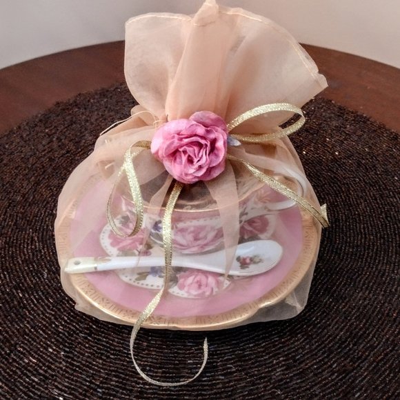 TEA TIME ~ Vintage Tea Cup w/Rose Candle ~ Tea Spoon & Tea Cup Print (Mat~Frame) - Picture 5 of 16